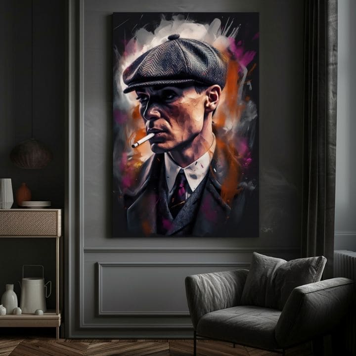 Tommy Shelby: dipinto King of the Streets | Dettagli acrilici