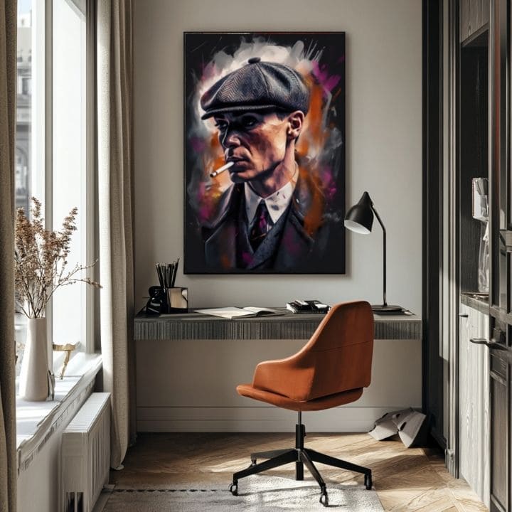 Tommy Shelby: dipinto King of the Streets | Dettagli acrilici