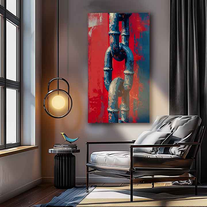 Immagine INDUSTRIAL CHAIN su tela | Dettagli in acrilico
