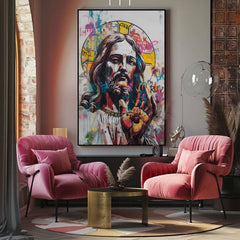 Immagine POP WARRIOR su tela | Dettagli in acrilico