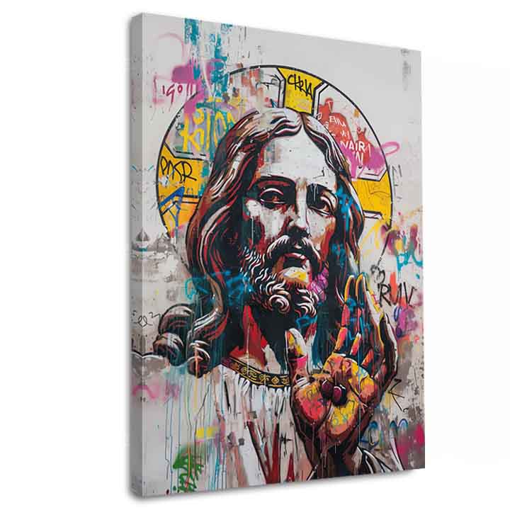 Immagine POP WARRIOR su tela | Dettagli in acrilico