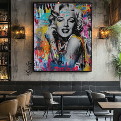 Immagine GRAFFITI MONROE su tela | Dettagli in acrilico