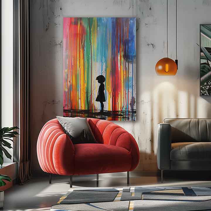 Immagine RAINBOW SILHOUETTE su tela | Dettagli in acrilico