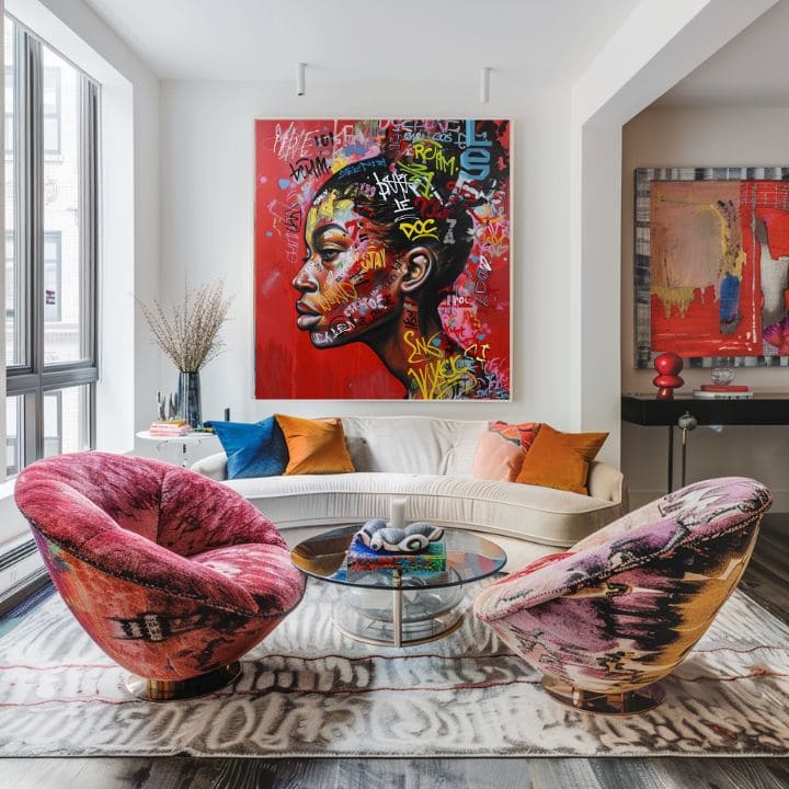 Immagine URBAN QUEEN su tela | Dettagli in acrilico