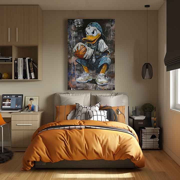 Immagine LEBRON DUCK su tela | Dettagli in acrilico