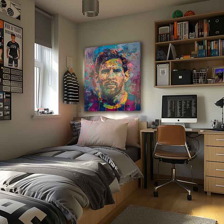 Immagine MESSI VIBES su tela | Dettagli in acrilico