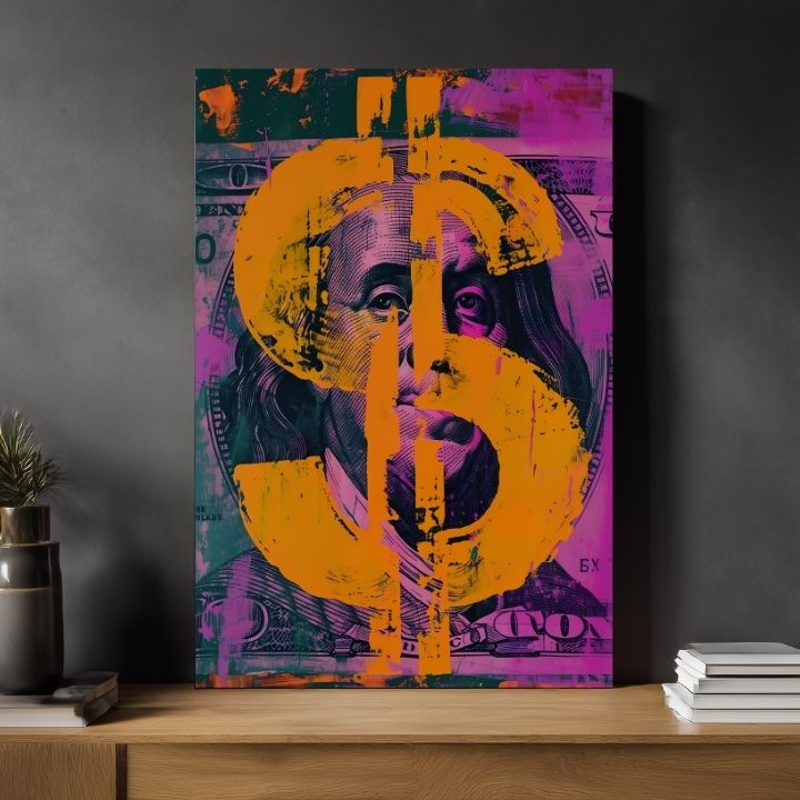 Immagine MONEY BENJAMIN su tela | Struttura dipinta