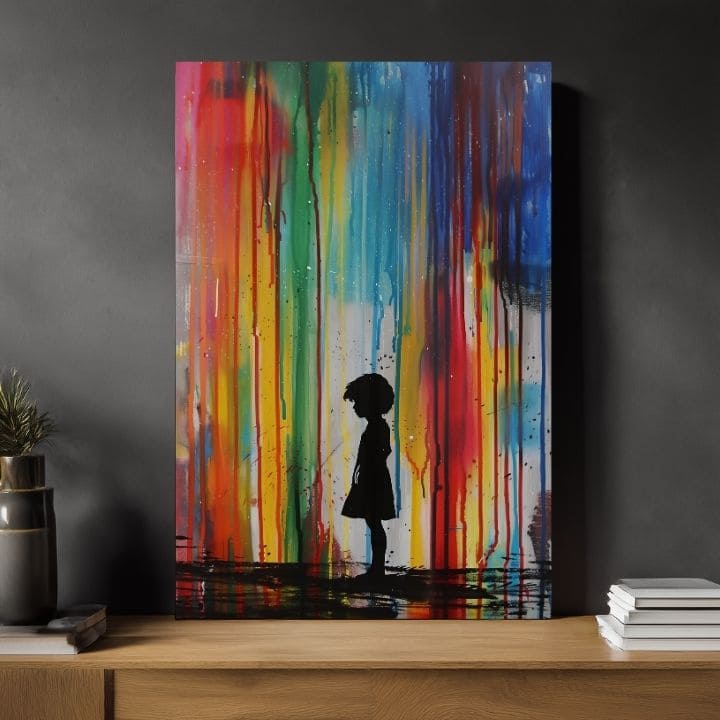 Immagine RAINBOW SILHOUETTE su tela | Struttura dipinta