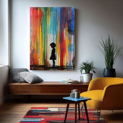 Immagine RAINBOW SILHOUETTE su tela | Struttura dipinta