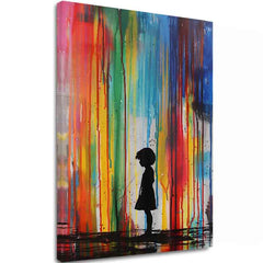 Immagine RAINBOW SILHOUETTE su tela | Struttura dipinta