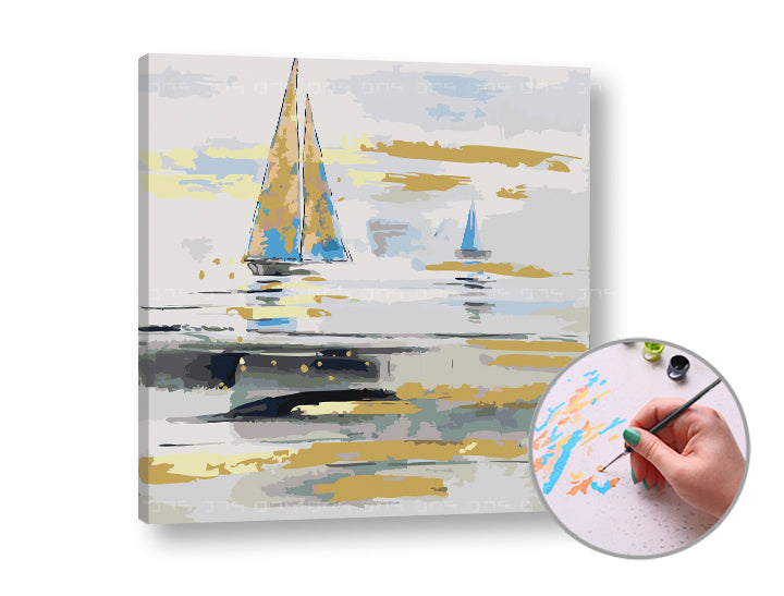 Pittura per numeri NAVI IN MARE | difficoltà bassa