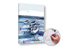 Pittura per numeri BARCHE IN MARE | difficoltà bassa