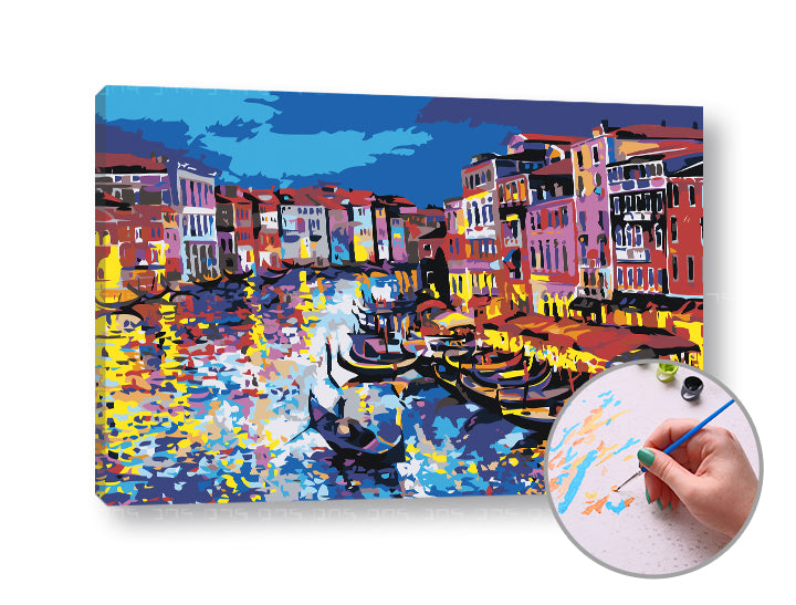 Pittura per numeri GONDOLI SULL'ACQUA | difficoltà elevata
