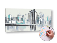 Pittura per numeri MOST THROUGH THE RIVER | difficoltà bassa