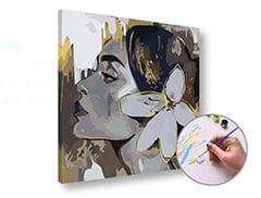 Paint by Numbers - DONNA CON FIORE NEI CAPELLI - Difficoltà bassa