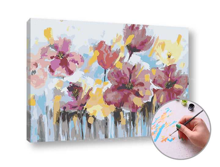Pittura per numeri FIORI ASSTRATTI | difficoltà bassa