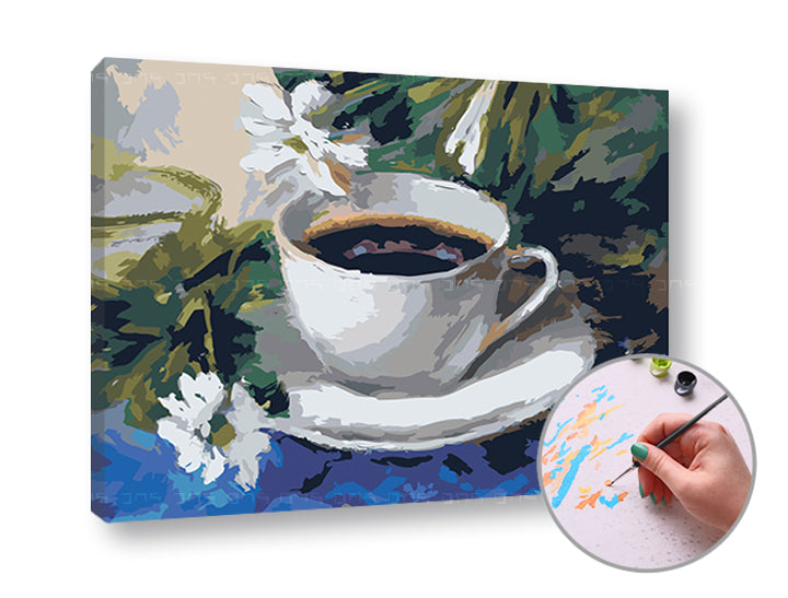 Pittura per numeri CAFFÈ MATTINO | difficoltà bassa