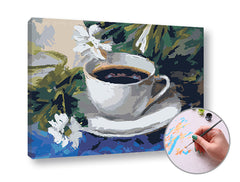 Pittura per numeri CAFFÈ MATTINO | difficoltà bassa