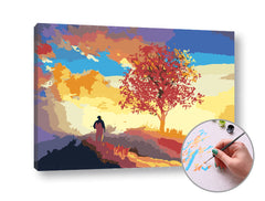 Pittura per numeri SOTTO L'ALBERO | difficoltà bassa