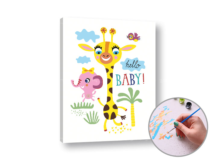 Pittura per numeri HELLO BABY | difficoltà bassa