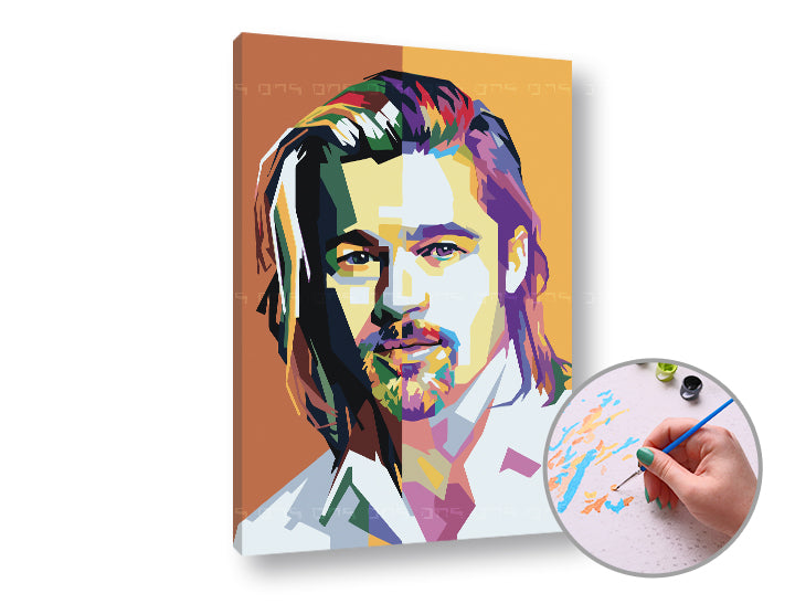 Dipingere con i numeri BRAD PITT | difficoltà bassa