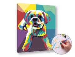 Pittura per numeri CANE BIANCO | difficoltà bassa