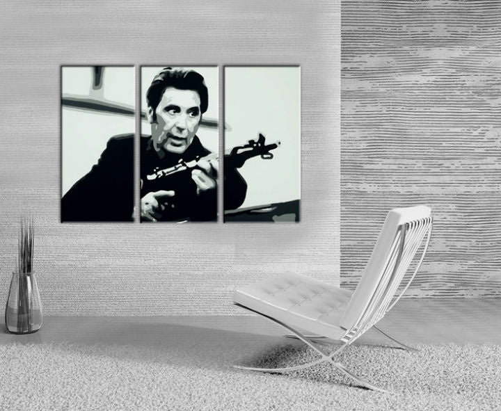 Quadro POP Art dipinto a mano AL PACINO 3 pezzi al4