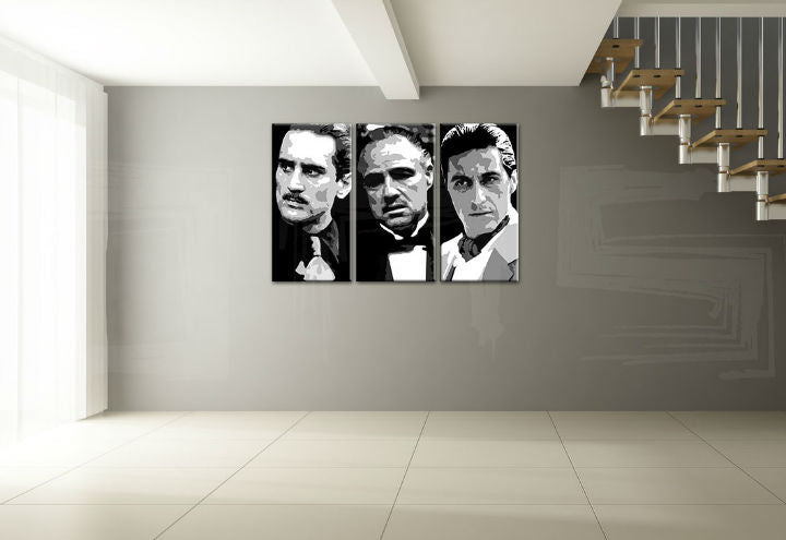 Dipinto a mano POP Art GODFATHER 3 pezzi god123