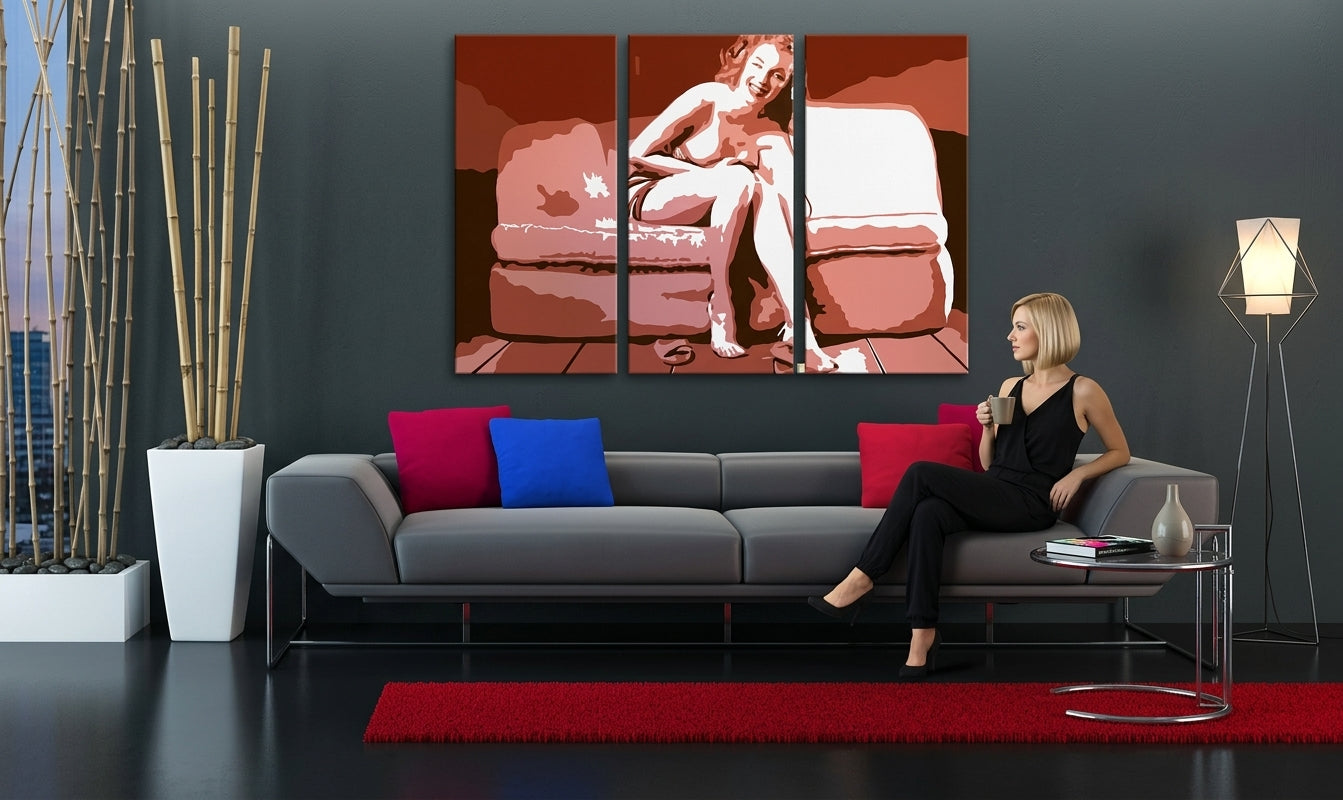 Dipinto a mano POP Art Marilyn Monroe 3 pezzi mon3 - immagine 3