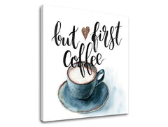Arte da parete con testo Ma prima il caffè