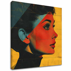 Audrey Hepburn dipinto su tela - Icona elegante - immagine 2