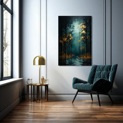 Decorazione da parete moderna Fantasia di foglie d'oro - PREMIUM ART - immagine 3