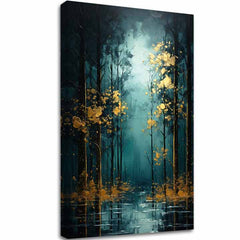 Decorazione da parete moderna Fantasia di foglie d'oro - PREMIUM ART - immagine 2