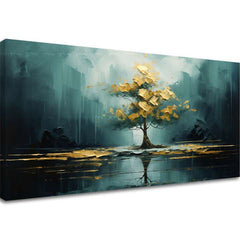 Decorazione da parete moderna Riflesso dorato nel lago - PREMIUM ART - immagine 2
