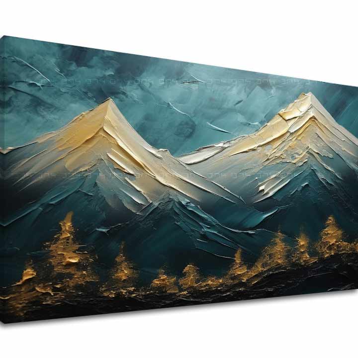 Decorazione moderna da parete Golden Mysterious Rock - PREMIUM ART - immagine 2