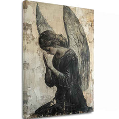 Dipinti di angeli Preghiera silenziosa | rifinito a mano dall'artista - immagine 2