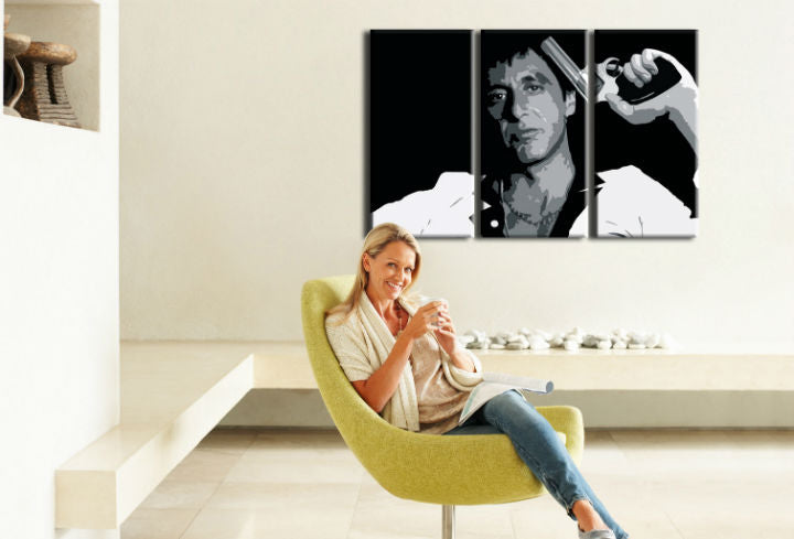 Dipinto a mano POP Art AL PACINO 3 pezzi