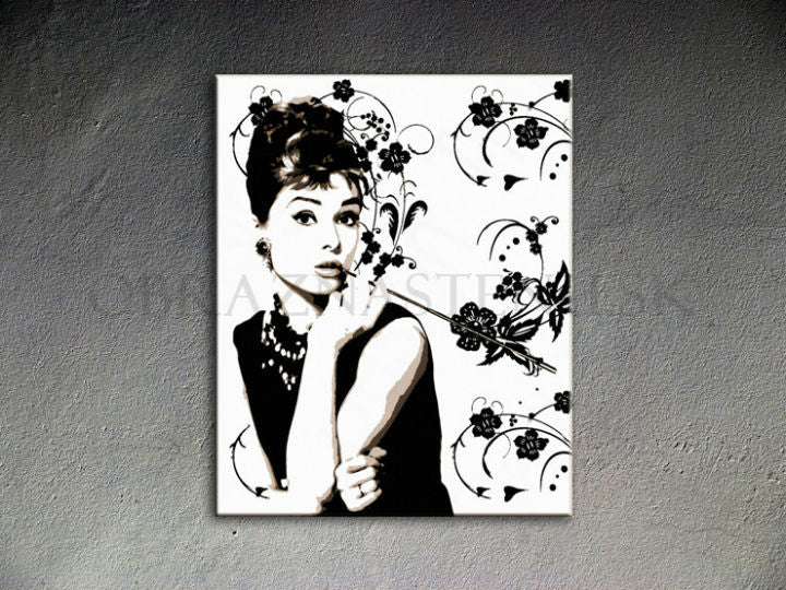 Dipinto a mano POP ART AUDREY HEPBURN