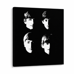 Dipinto a mano POP Art BEATLES 1 pezzo beat8 – Visualizzazione 3D del quadro dipinto a mano su sfondo bianco. Colori dominanti: nero, bianco.