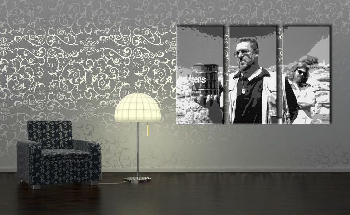 Dipinto a mano POP Art Big Lebowski 3 pezzi bl1
