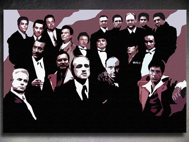 Dipinto a mano POP Art La famiglia mafiosa 1 pezzo famiglia2