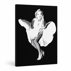Dipinto a mano POP Art Marilyn Monroe 1 pezzo mon6 – Visualizzazione 3D del quadro dipinto a mano su sfondo bianco. Colori dominanti: nero, bianco, grigio.