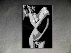 Dipinto a mano POP ART NUDE WOMAN