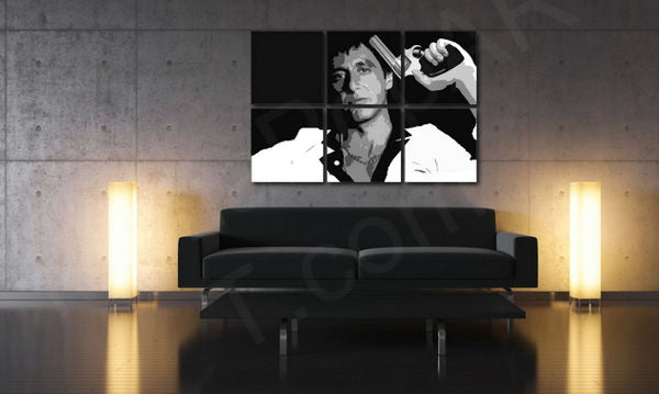 Dipinto a mano POP Art Scarface - AL PACINO 6 pezzi