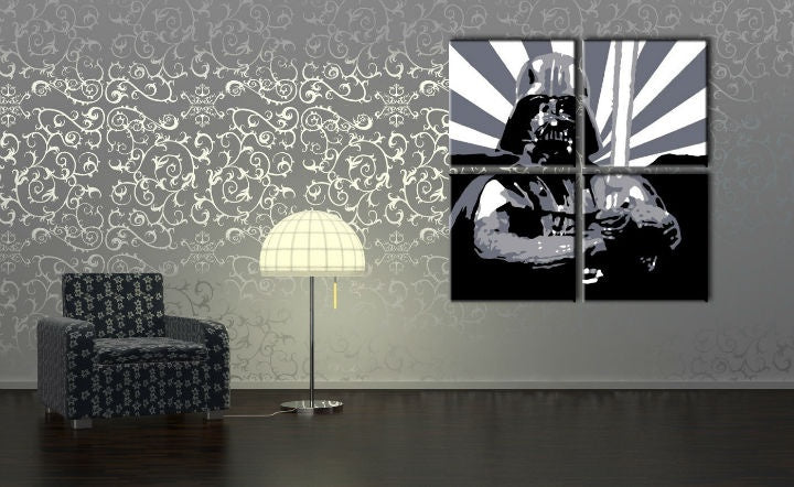 Dipinto a mano POP Art STAR WARS 4 pezzi sw2