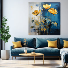 Eleganza senza tempo su tela Fiori dorati in un design moderno