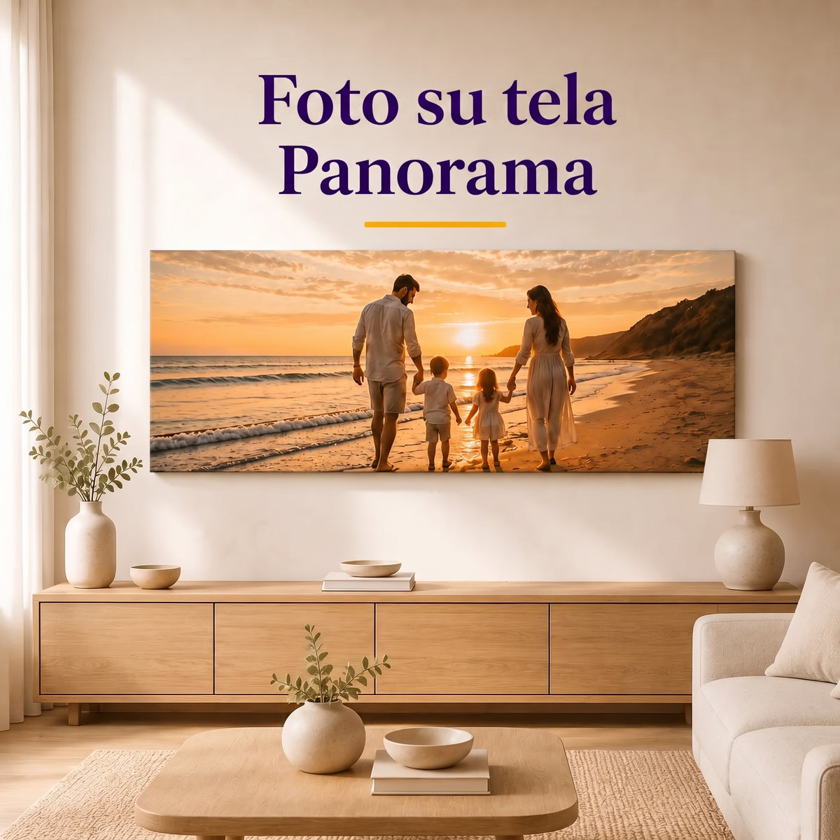 Quadro fotografico panoramico su tela – stampa personalizzata dalla tua foto
