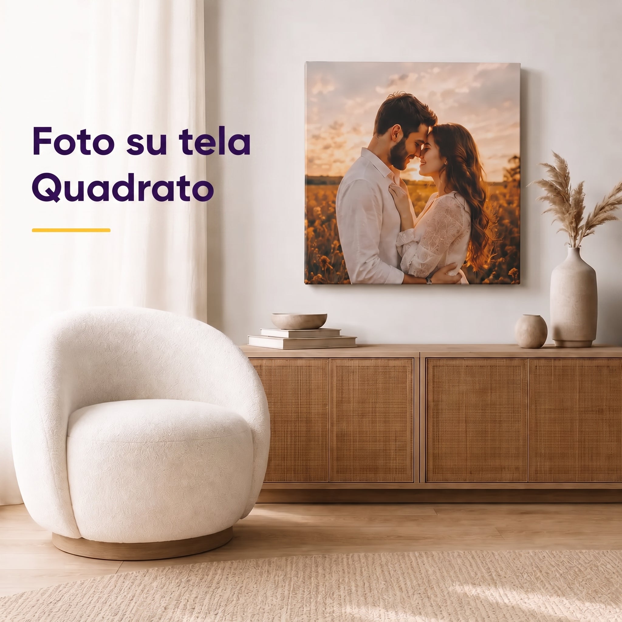 Quadro fotografico quadrato su tela – stampa personalizzata dalla tua foto