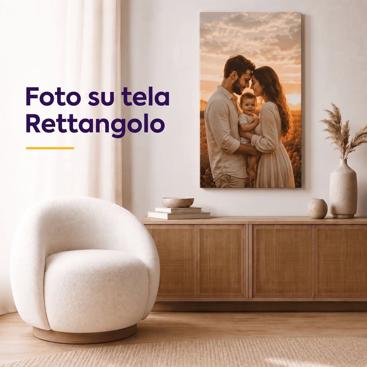 Quadro fotografico rettangolare su tela – stampa personalizzata dalla tua foto