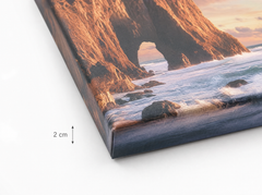 Dettaglio del bordo gallery-wrap del quadro rettangolare – tela di cotone 340 g/m²